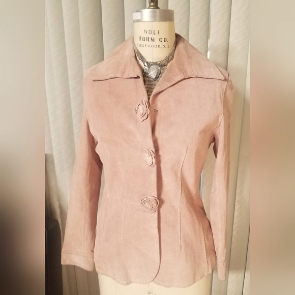Dusty Rose Suede Jacket - Picture 1 of 10